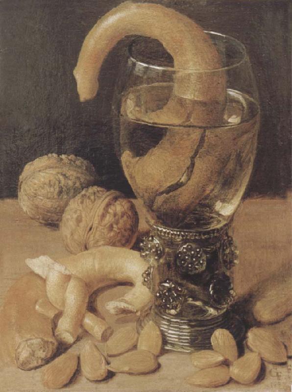 Georg Flegel Style life with wine glass and pretzel China oil painting art